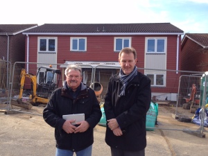 Housing journalist, Bill Randall, and BHT chief executive, Andy Winter, at Lambert Place, Lewes